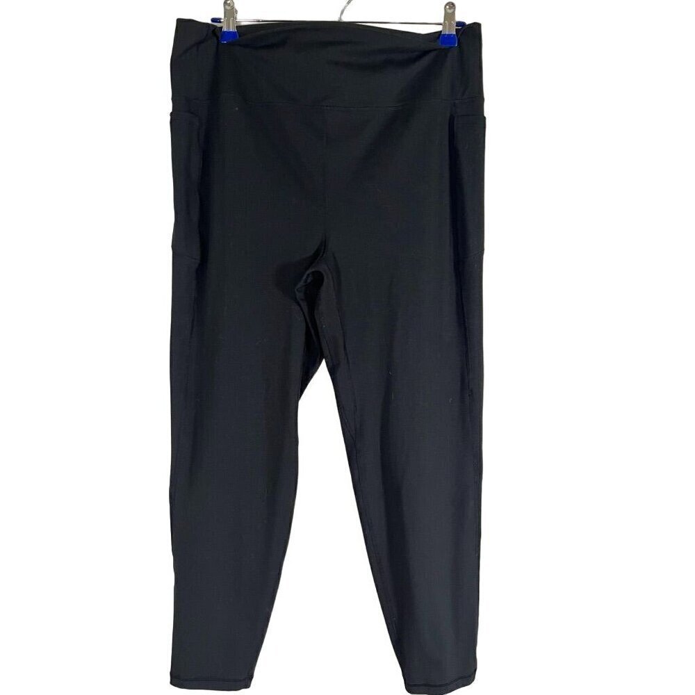 J Crew Pant Women 2X Black Pull On Legging Active Neutral Work Out Staple Yoga